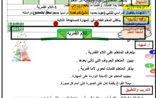 تحضير الأسبوع الأول عربي صف ثاني ف2 -أ- سميرة بيلسان 2022 2023